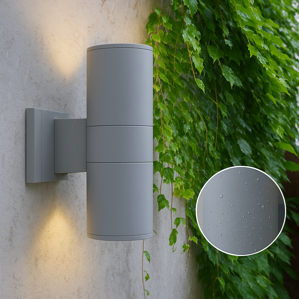 SUENTA Moderne Außenwandleuchte Schwarz Aluminium LED 12W Stilvoll Graues Gehäuse