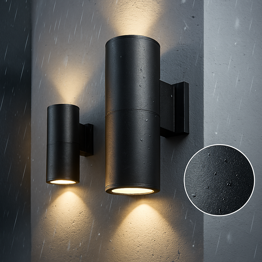 SUENTA Moderne Außenwandleuchte Schwarz Aluminium LED 12W Stilvoll