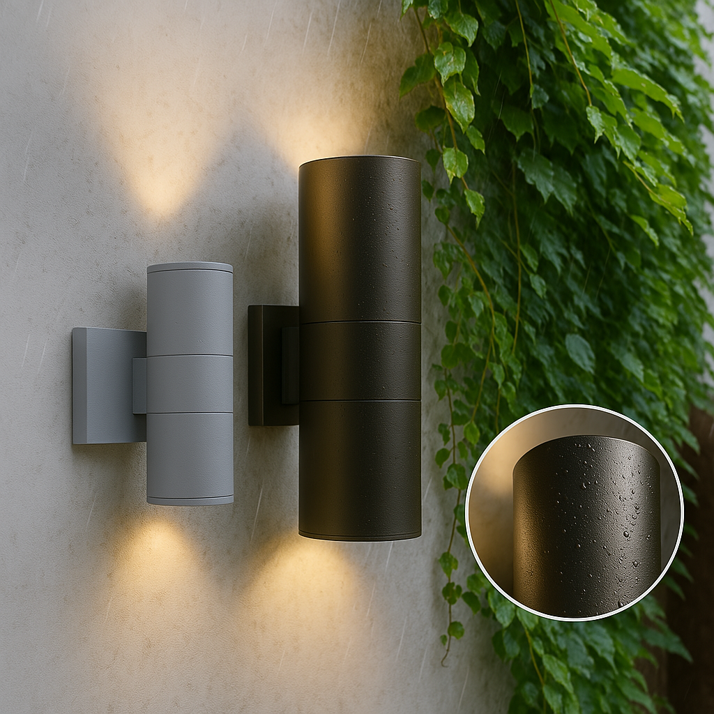 SUENTA Moderne Außenwandleuchte Schwarz Aluminium LED 12W Stilvoll