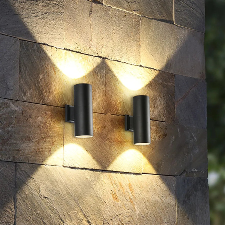 SUENTA Moderne Außenwandleuchte Schwarz Aluminium LED 12W Stilvoll