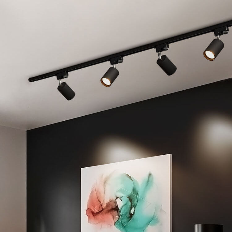 SUENTA Moderne Deckenleuchte Schwarz Metall Mit 3 4 5 LEDs 4*Lichter + 3* 48cm Schienen + 2*Anschlüsse Schwarz