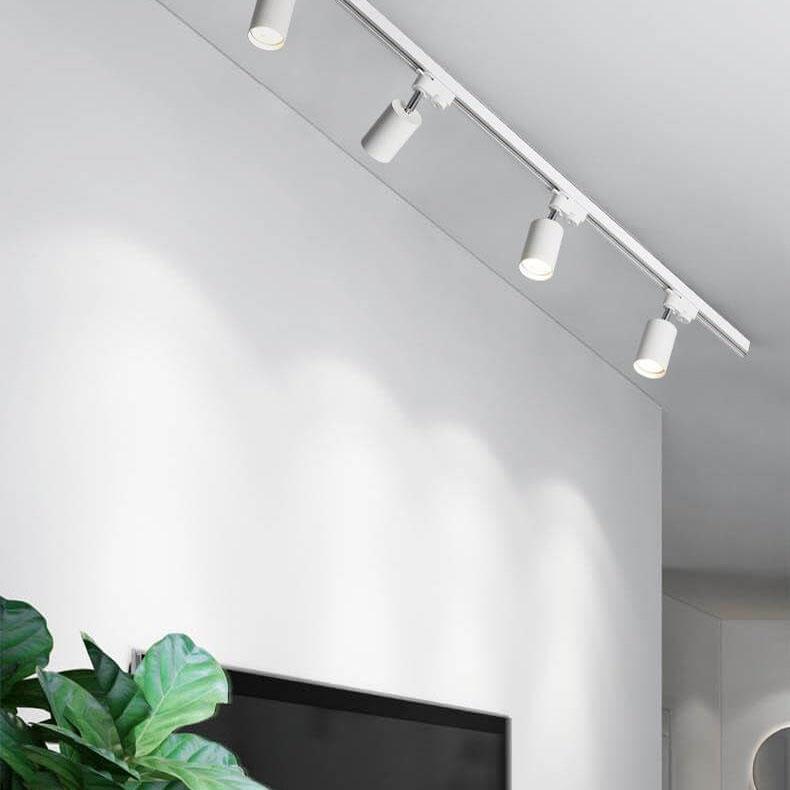 SUENTA Moderne Deckenleuchte Schwarz Metall Mit 3 4 5 LEDs 4 Lichter + 150 cm Schiene Weiß