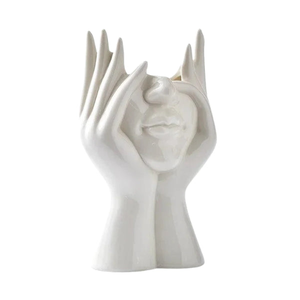 SUENTA Moderne Handgefertigte Keramikvase in Weiß – Dekorativ und Vielseitig Raffiniert