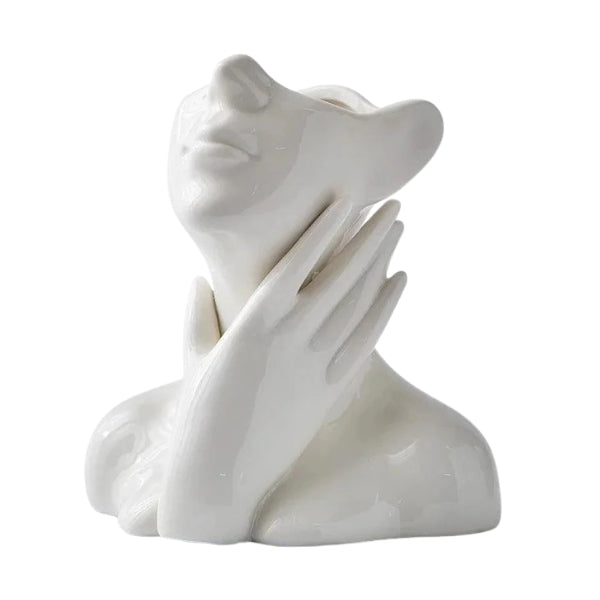 SUENTA Moderne Handgefertigte Keramikvase in Weiß – Dekorativ und Vielseitig