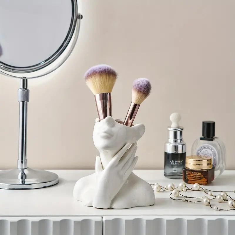 SUENTA Moderne Handgefertigte Keramikvase in Weiß – Dekorativ und Vielseitig