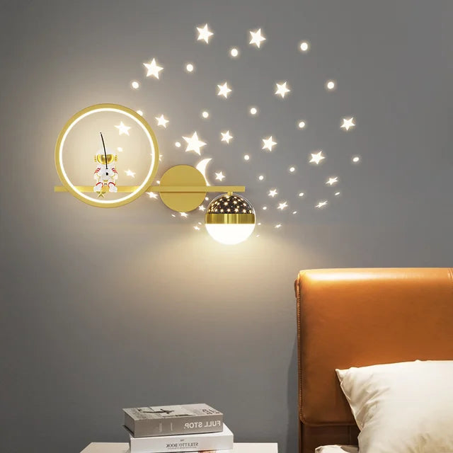SUENTA Moderne Kinderlampe mit Sanfter LED-Beleuchtung – Ideal für Kinderzimmer Gold rechts Drei Farben