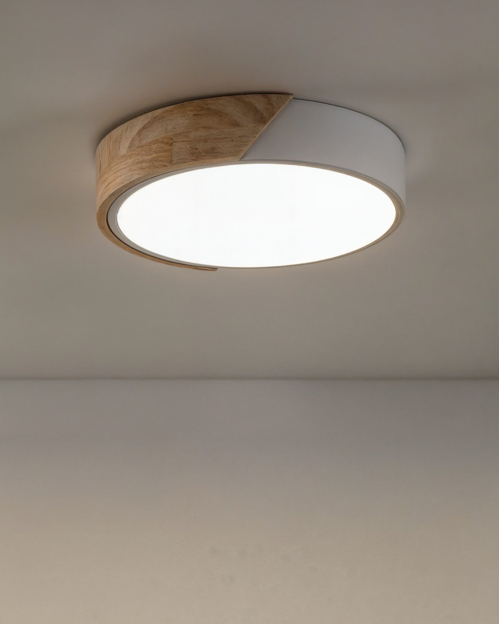 SUENTA Moderne LED Deckenleuchte aus Holz und Eisen – Einstellbare Lichtfarbe Ø 23-40 cm