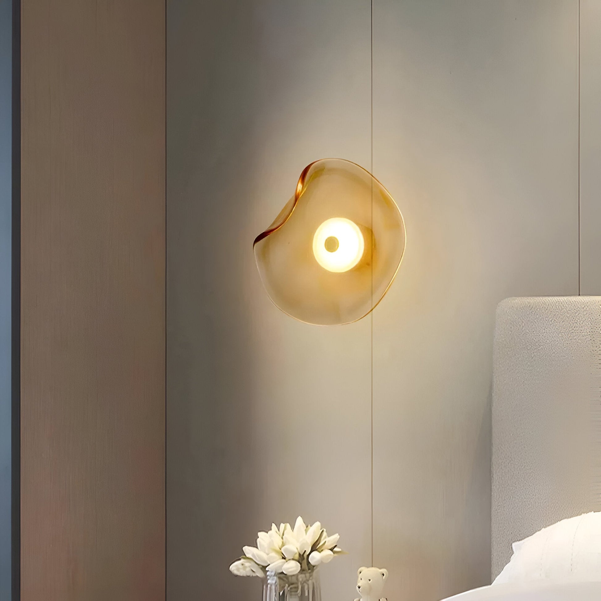 SUENTA Moderne LED Wandlampe aus Glas mit Minimalistischem Design