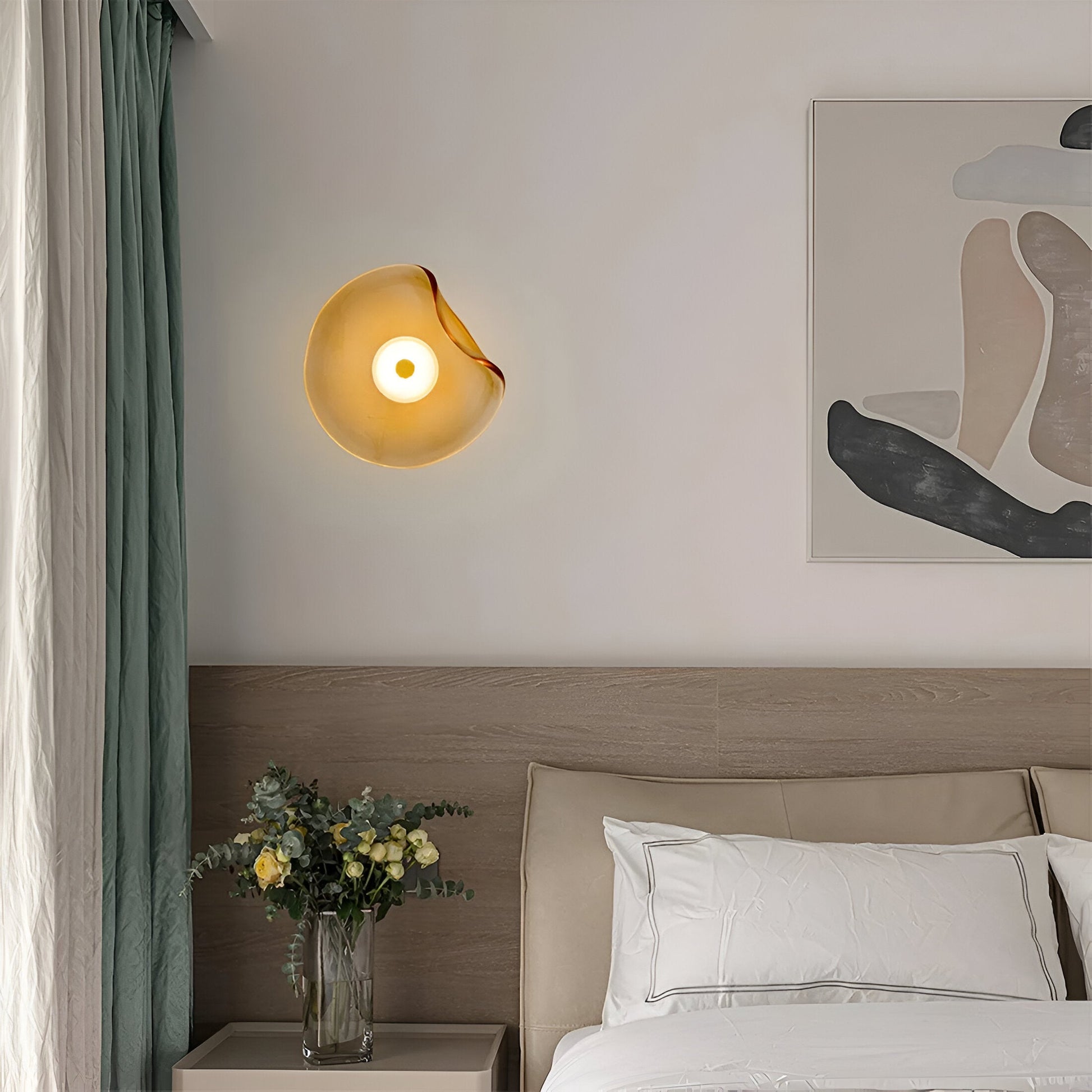 SUENTA Moderne LED Wandlampe aus Glas mit Minimalistischem Design