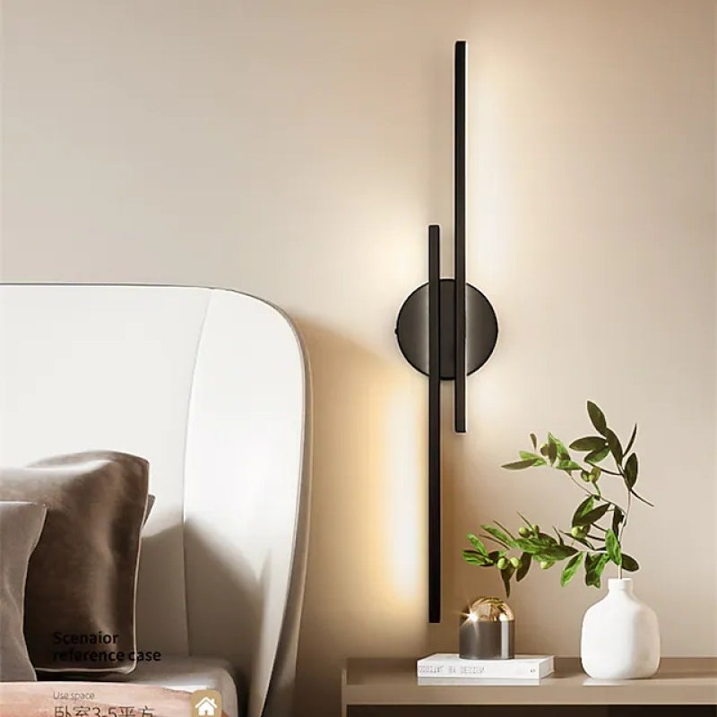 SUENTA Moderne LED Wandleuchte Metall Scheibenförmig Schwarz Weiß Schwarz