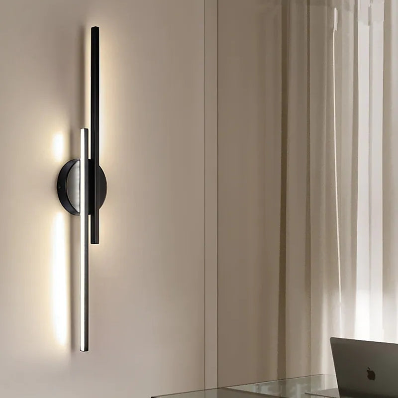 SUENTA Moderne LED Wandleuchte Metall Scheibenförmig Schwarz Weiß Schwarz