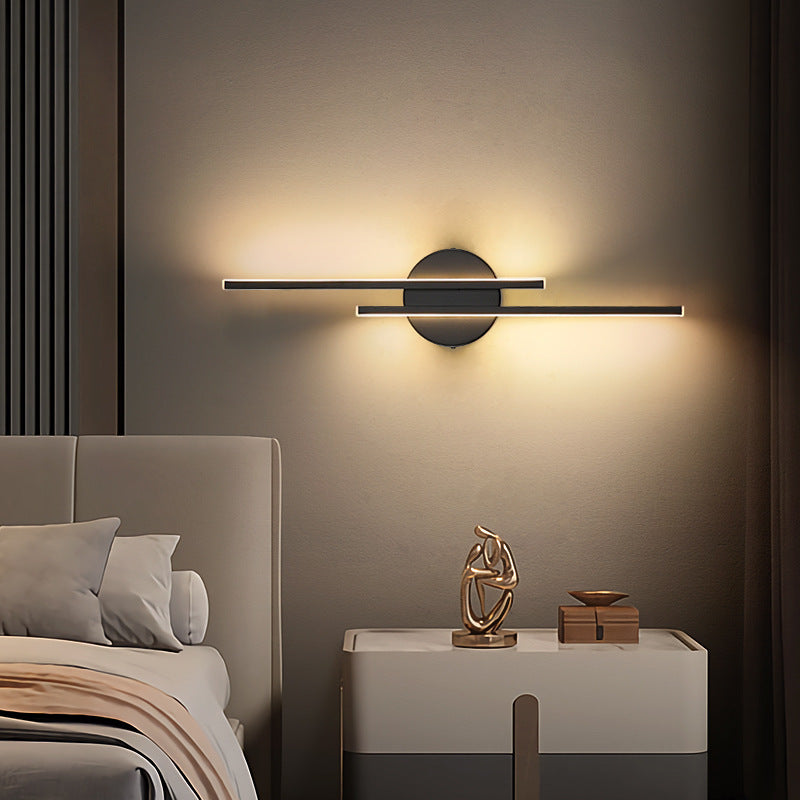 SUENTA Moderne LED Wandleuchte Metall Scheibenförmig Schwarz Weiß 55CM Schwarz Kaltweiß