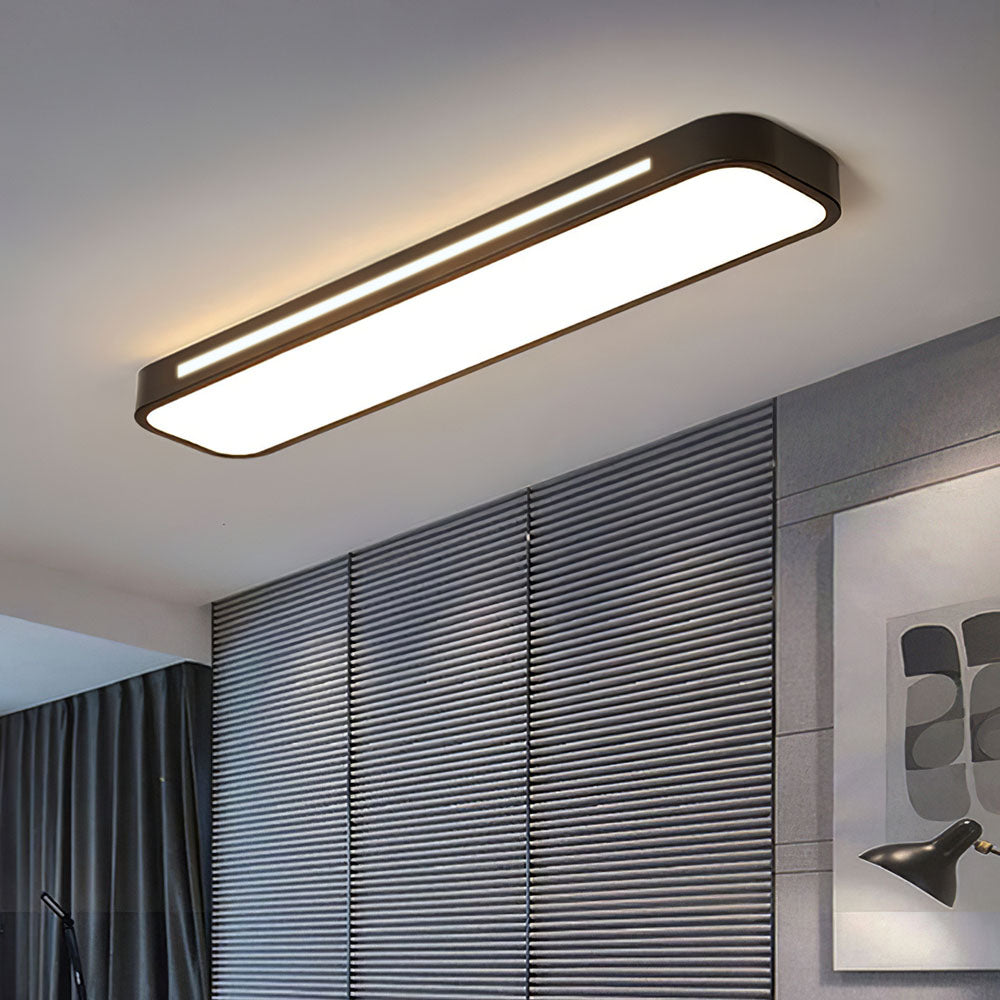 SUENTA Moderne Nordische Minimalistische Lange LED Deckenleuchte Schwarz