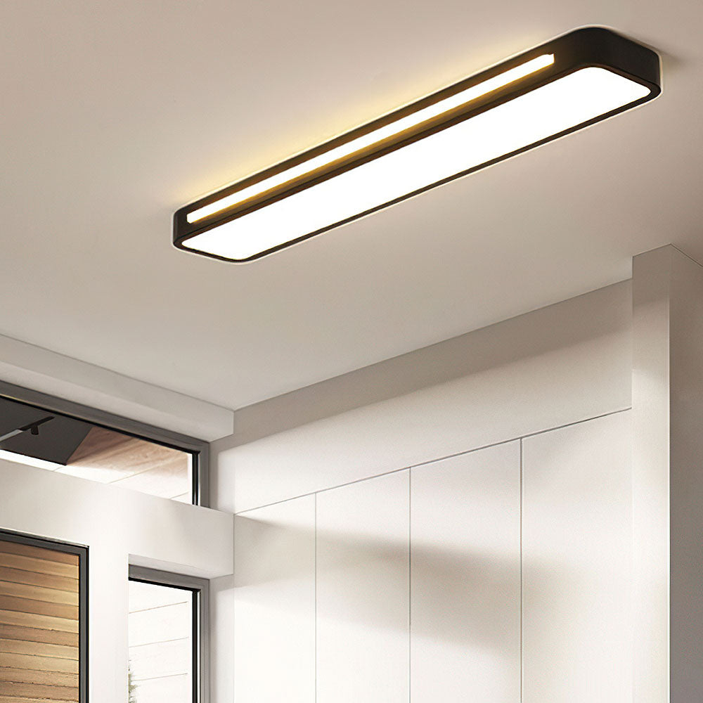 SUENTA Moderne Nordische Minimalistische Lange LED Deckenleuchte Schwarz D78*H4CM