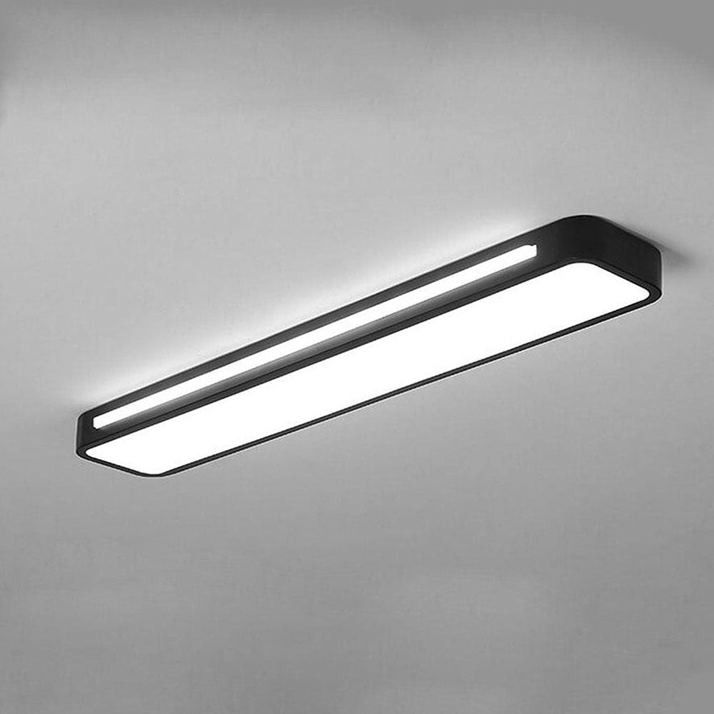 SUENTA Moderne Nordische Minimalistische Lange LED Deckenleuchte Schwarz D78*H4CM Weißes Licht