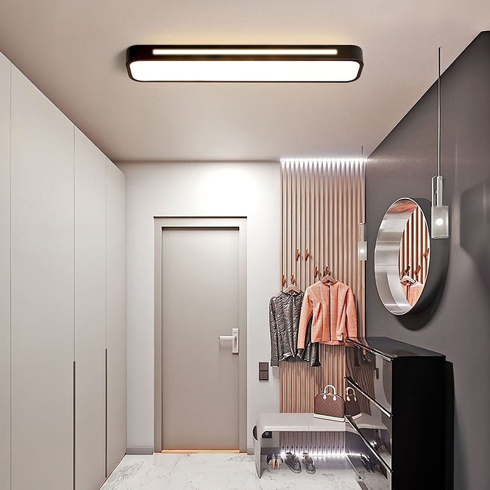 SUENTA Moderne Nordische Minimalistische Lange LED Deckenleuchte Schwarz