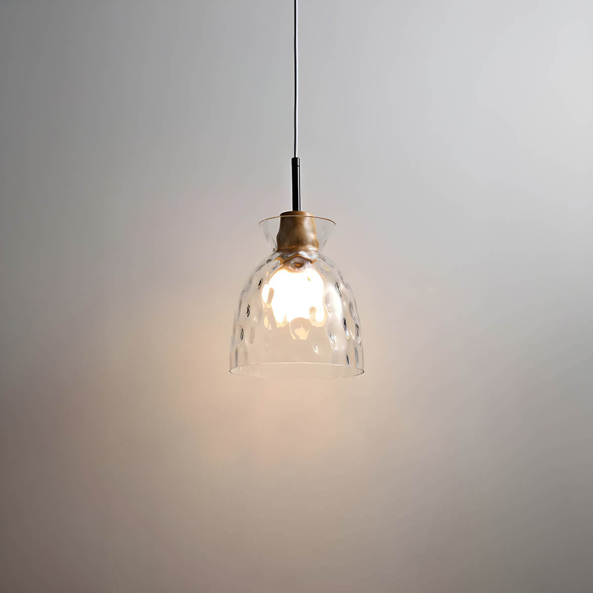 SUENTA Moderne Pendelleuchte aus Glas für Esstisch – Hängelampe 1 oder 3 Schirme Stil A - 1 Licht