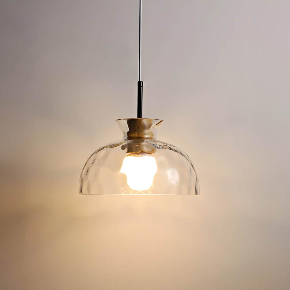 SUENTA Moderne Pendelleuchte aus Glas für Esstisch – Hängelampe 1 oder 3 Schirme Stil C - 1 Licht