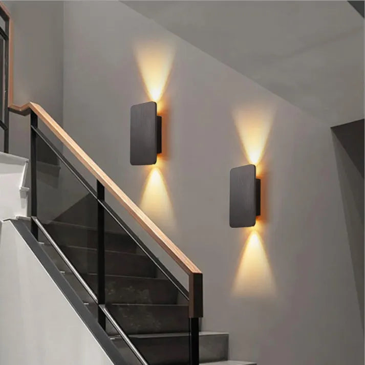 SUENTA Moderne Rechteckige Metall Wandleuchte LED Für Innen Grau