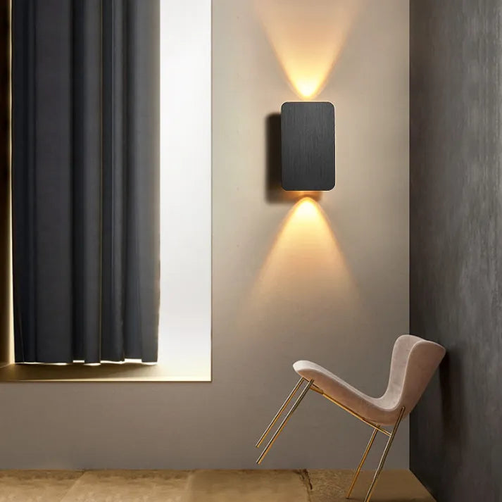 SUENTA Moderne Rechteckige Metall Wandleuchte LED Für Innen Schwarz
