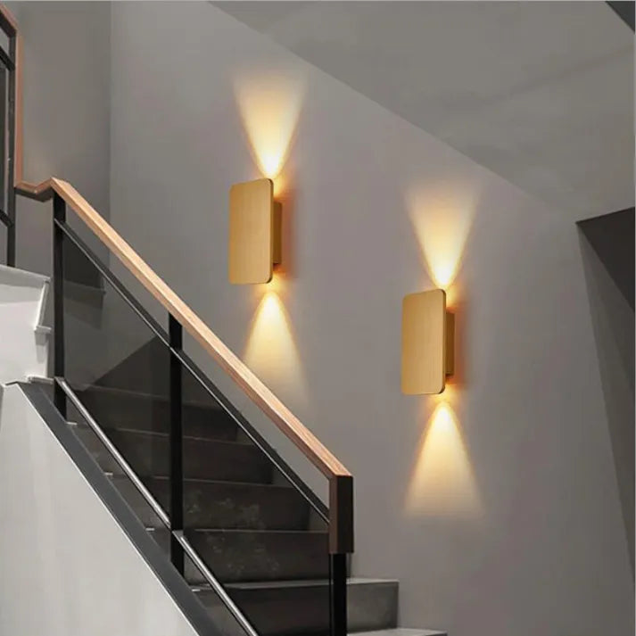 SUENTA Moderne Rechteckige Metall Wandleuchte LED Für Innen Gold