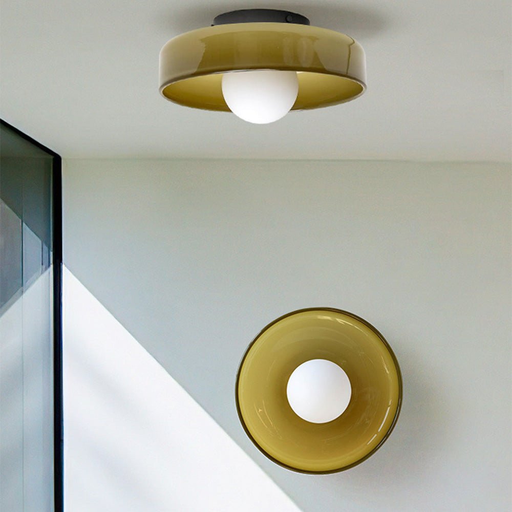 SUENTA Moderne Runde LED-Plafondlampe mit Dimmfunktion – Glas und Metall