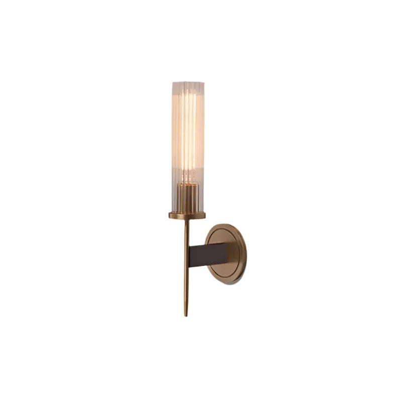 SUENTA Moderne Wandlampe mit Geribbeltem Glas und Kupfer-Oberfläche 1 lichts wandlamp