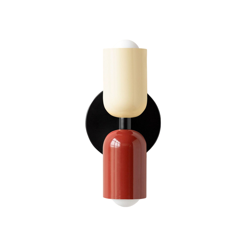 SUENTA Moderne Wandlampe mit LED und Indirekter Wandbeleuchtung – Energieeffizient und Vielseitig Schwarz Rot + Weiß