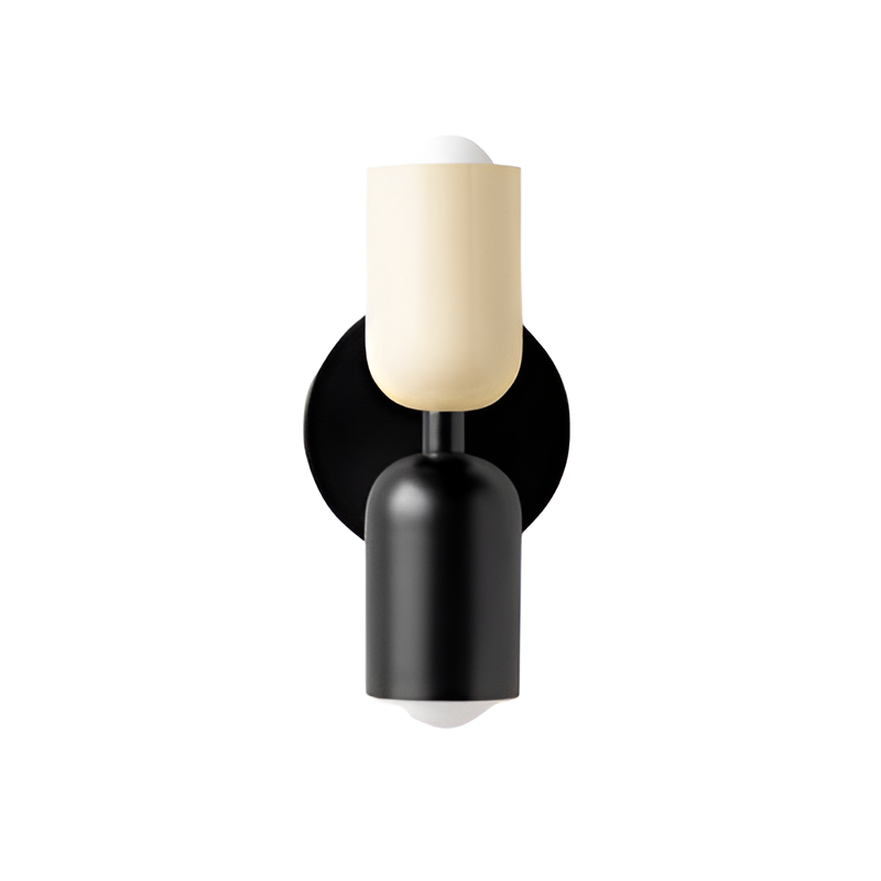 SUENTA Moderne Wandlampe mit LED und Indirekter Wandbeleuchtung – Energieeffizient und Vielseitig Schwarz Schwarz + Weiß