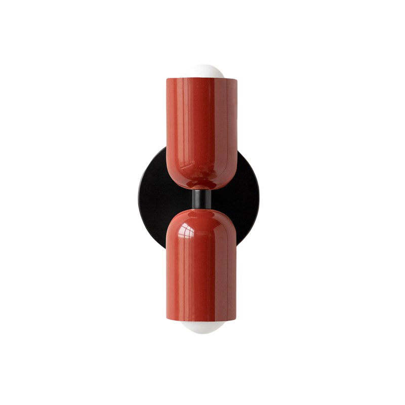 SUENTA Moderne Wandlampe mit LED und Indirekter Wandbeleuchtung – Energieeffizient und Vielseitig Schwarz Rot + Rot