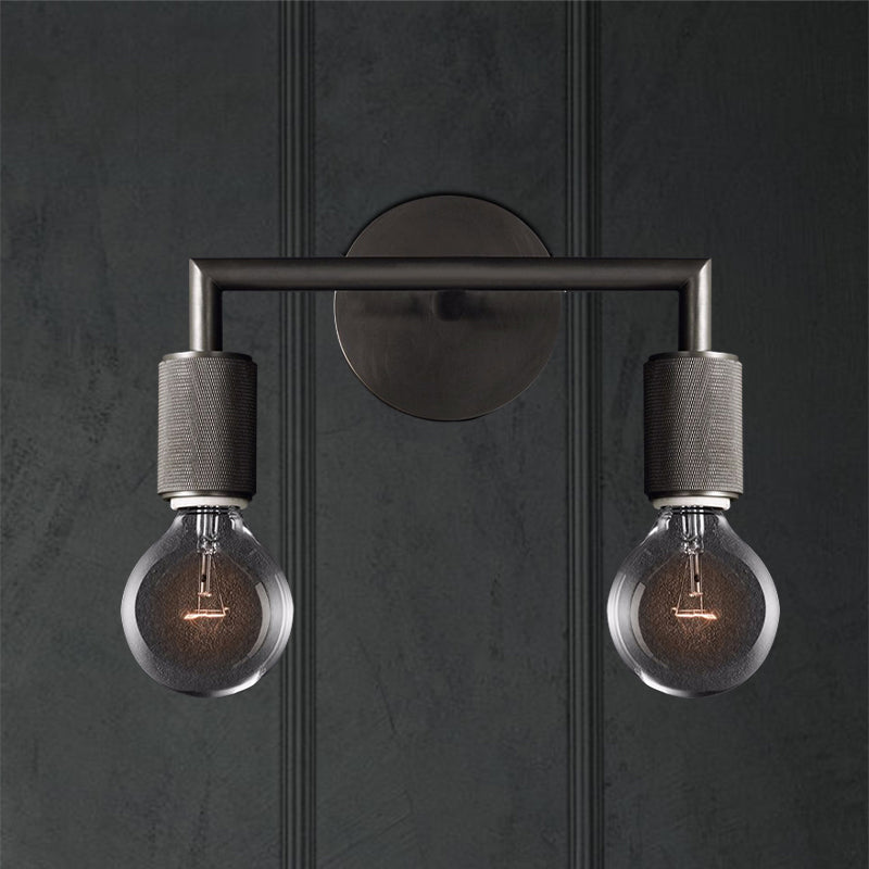SUENTA Moderne Wandleuchte Aus Messing Und Metall Mit Zwei Birnen 2 Schwarz