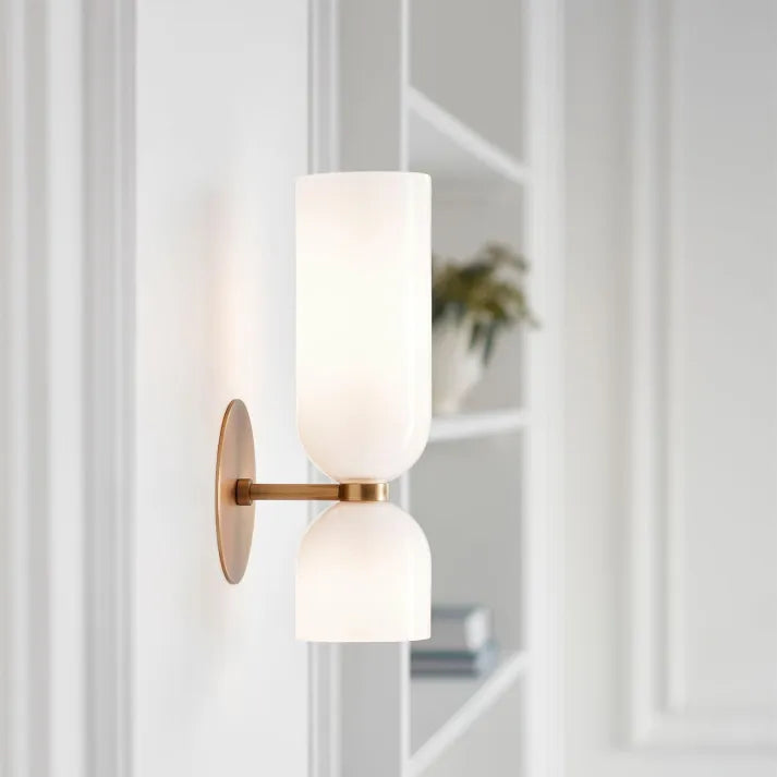 SUENTA Moderne Wandleuchte Mit Zwei Glasschirmen Und LED Warmweiß