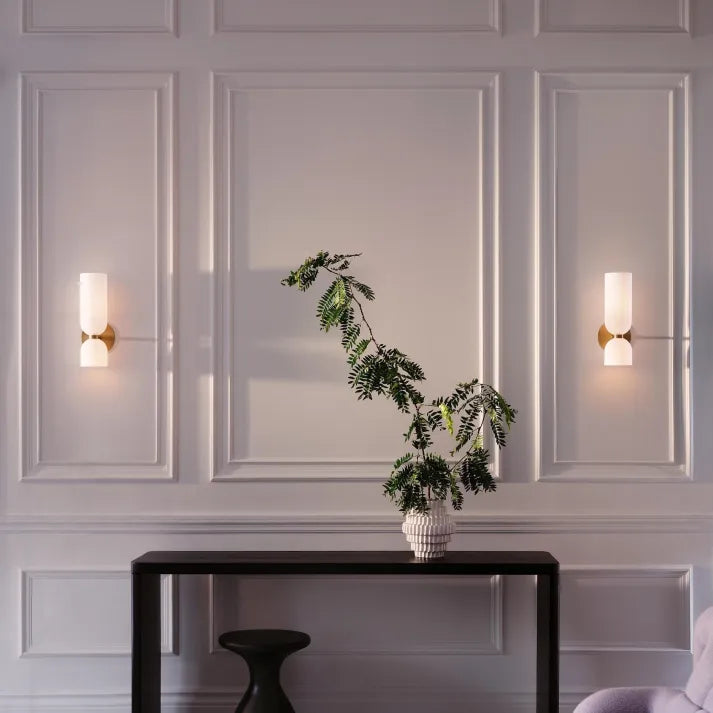 SUENTA Moderne Wandleuchte Mit Zwei Glasschirmen Und LED Warmweiß