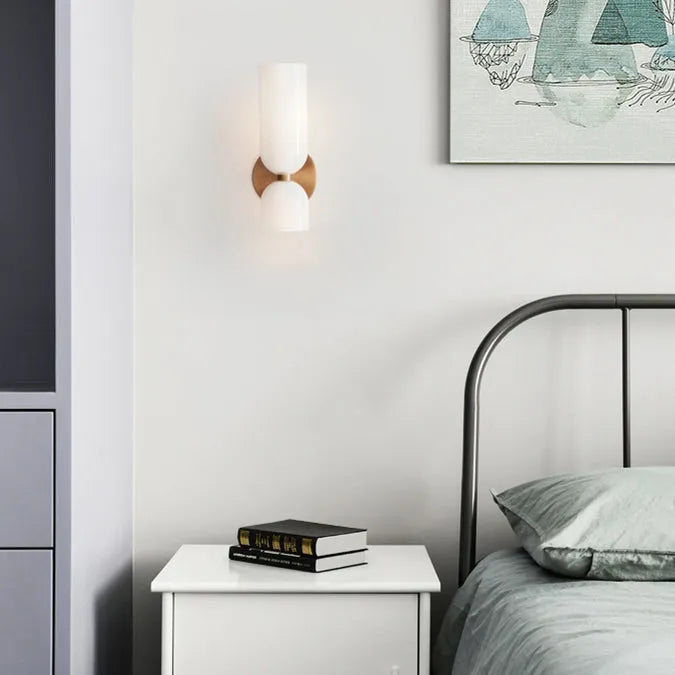 SUENTA Moderne Wandleuchte Mit Zwei Glasschirmen Und LED Warmweiß