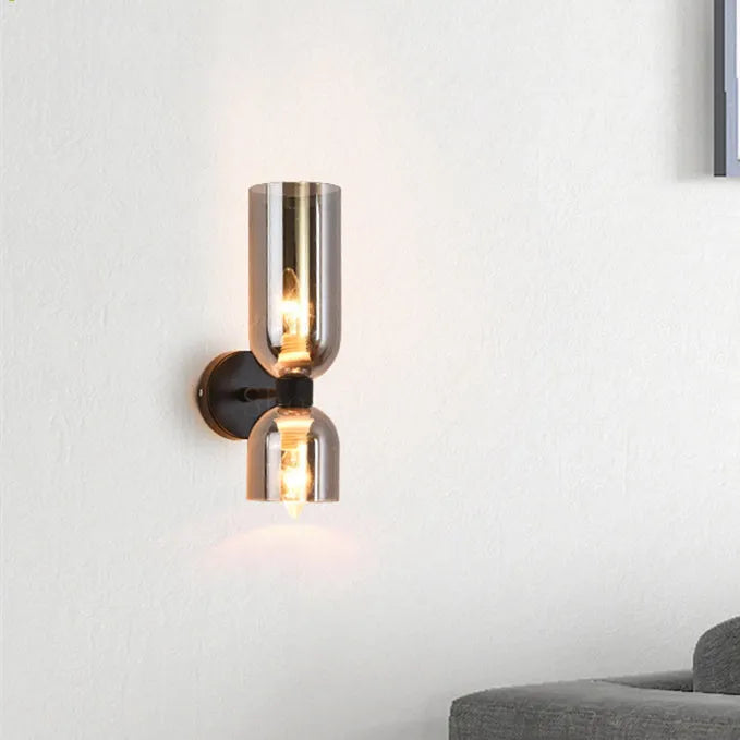 SUENTA Moderne Wandleuchte Mit Zwei Glasschirmen Und LED Warmweiß