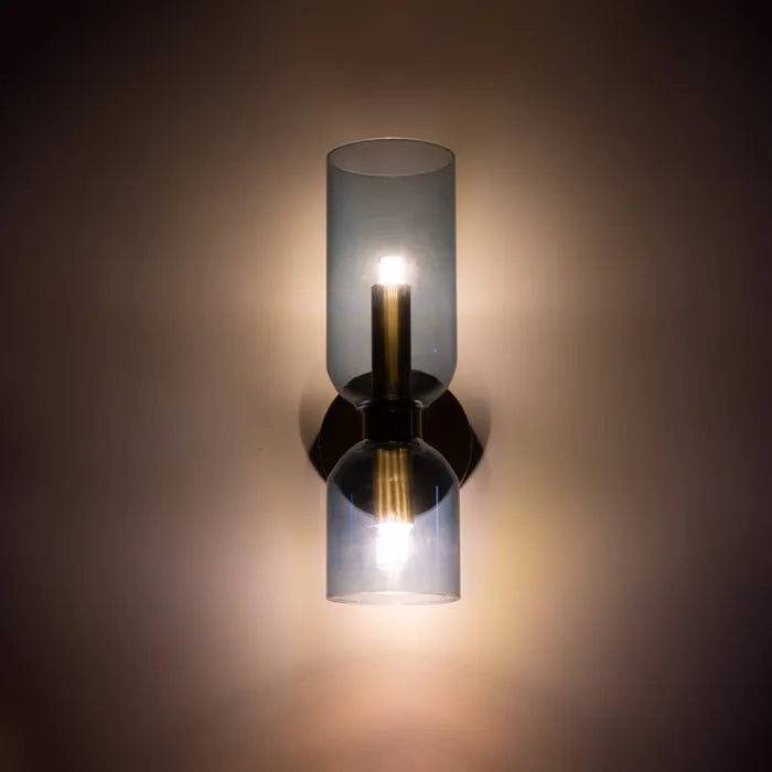 SUENTA Moderne Wandleuchte Mit Zwei Glasschirmen Und LED Warmweiß