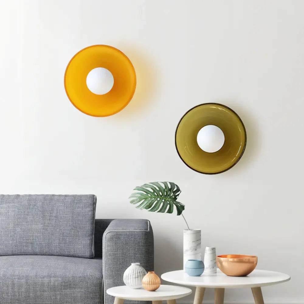 SUENTA Moderne Wandleuchte mit Farbigen Akzenten – 30 cm Durchmesser