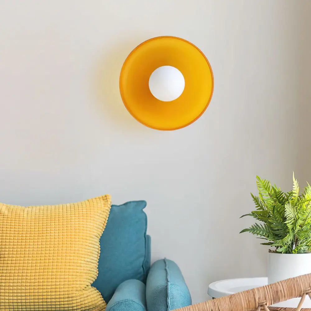 SUENTA Moderne Wandleuchte mit Farbigen Akzenten – 30 cm Durchmesser