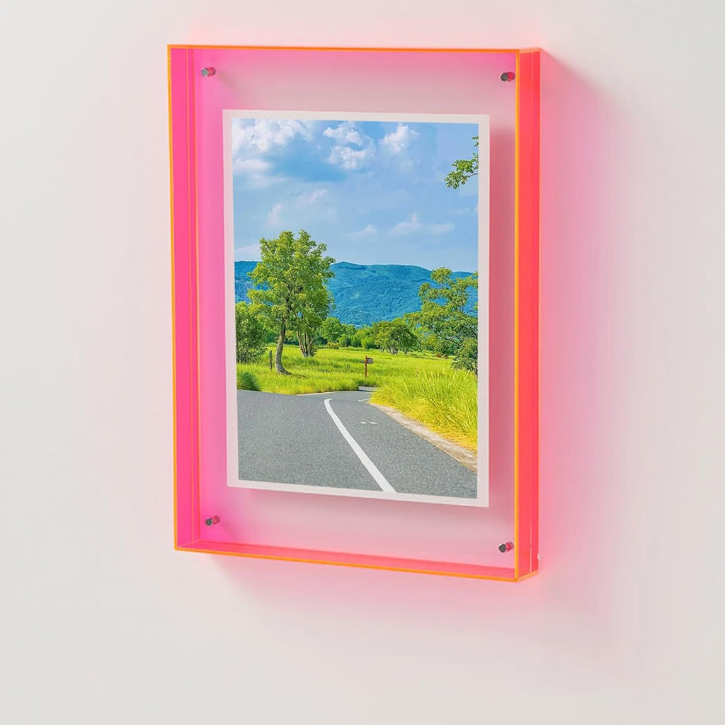 SUENTA Moderner Acryl Bilderrahmen Mit Farbigem Rand Mehrfarbig Rosa 15x19cm