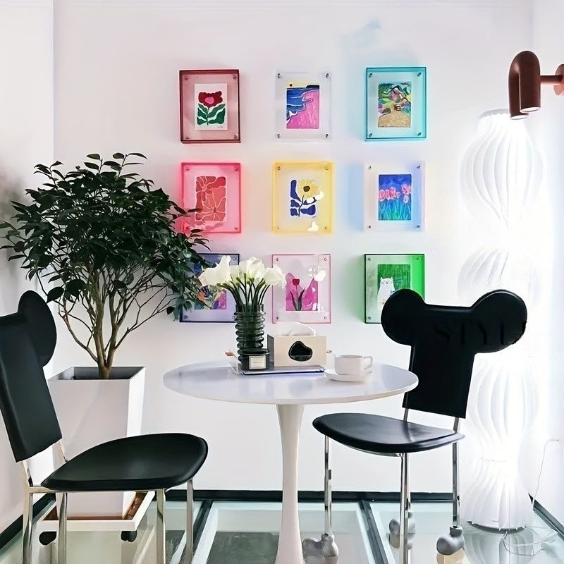 SUENTA Moderner Acryl Bilderrahmen Mit Farbigem Rand Mehrfarbig