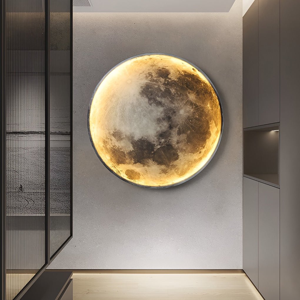 SUENTA Mond Wandlampe Led Wandkunst Für Schlafzimmer Stimmung 80 cm Warmweiß