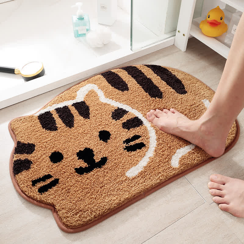 SUENTA Niedlicher Katzen-Badevorleger für Sicheres Badezimmer-Upgrade Kaffee 45 cm x 65 cm