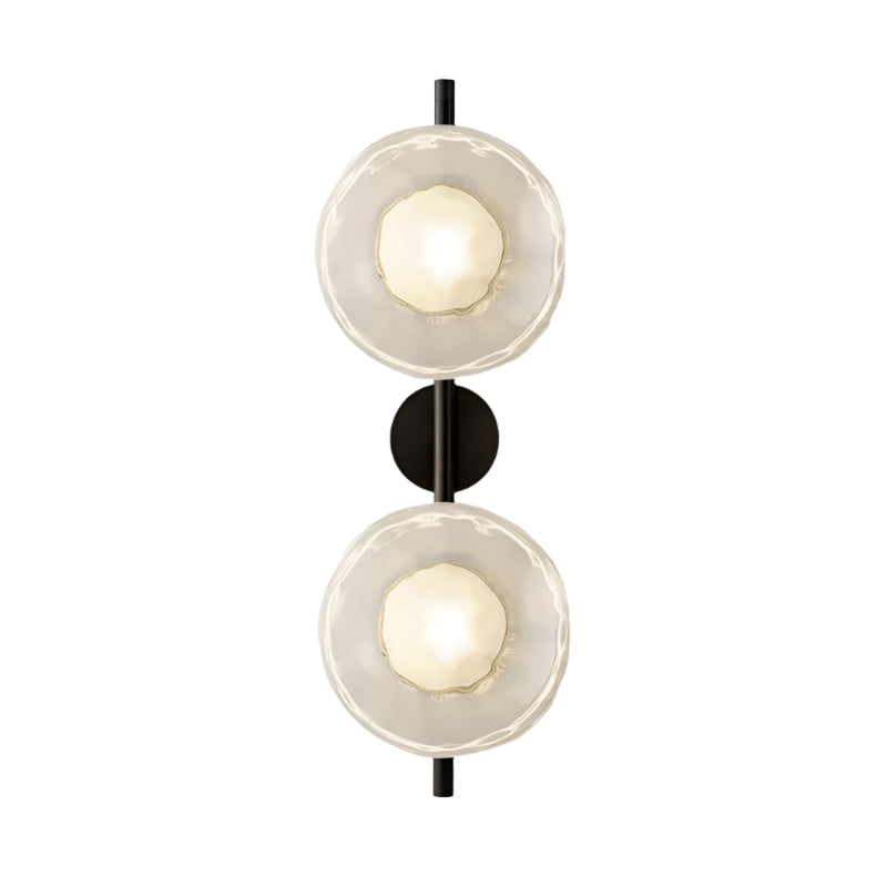 SUENTA Nordic Ceto Wandlampe aus Glas mit LED – Elegantes Design, 20 cm Schwarz Klar 65cm