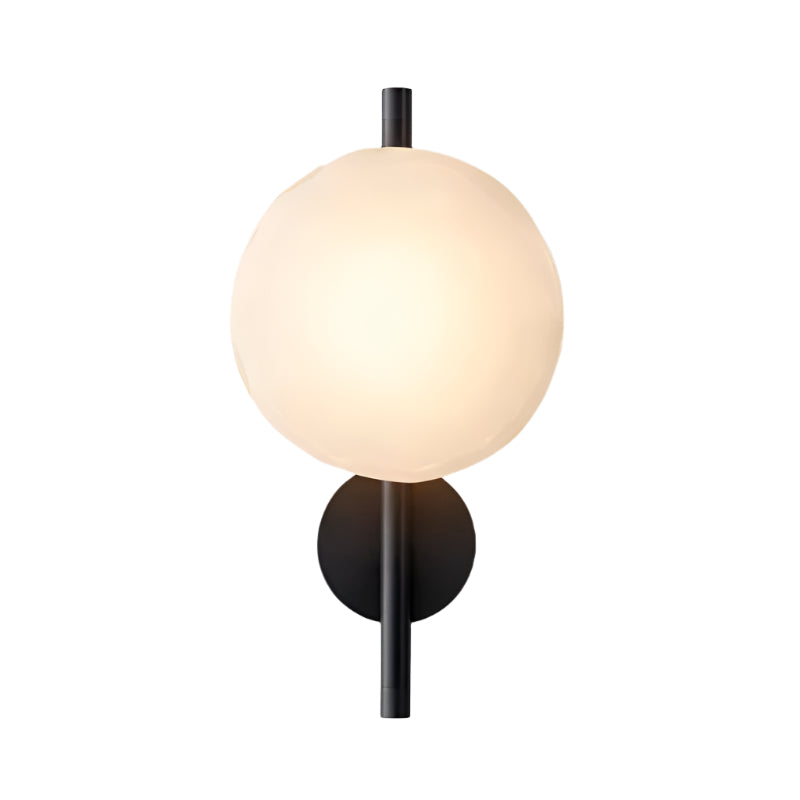 SUENTA Nordic Ceto Wandlampe aus Glas mit LED – Elegantes Design, 20 cm Schwarz Weiß 38cm