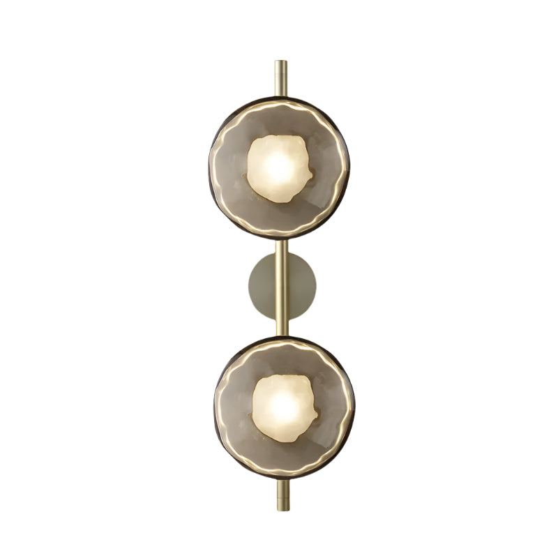 SUENTA Nordic Ceto Wandlampe aus Glas mit LED – Elegantes Design, 20 cm Gold Rauchig 65cm