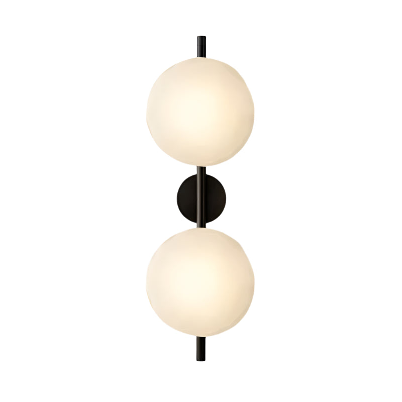 SUENTA Nordic Ceto Wandlampe aus Glas mit LED – Elegantes Design, 20 cm Schwarz Weiß 65cm