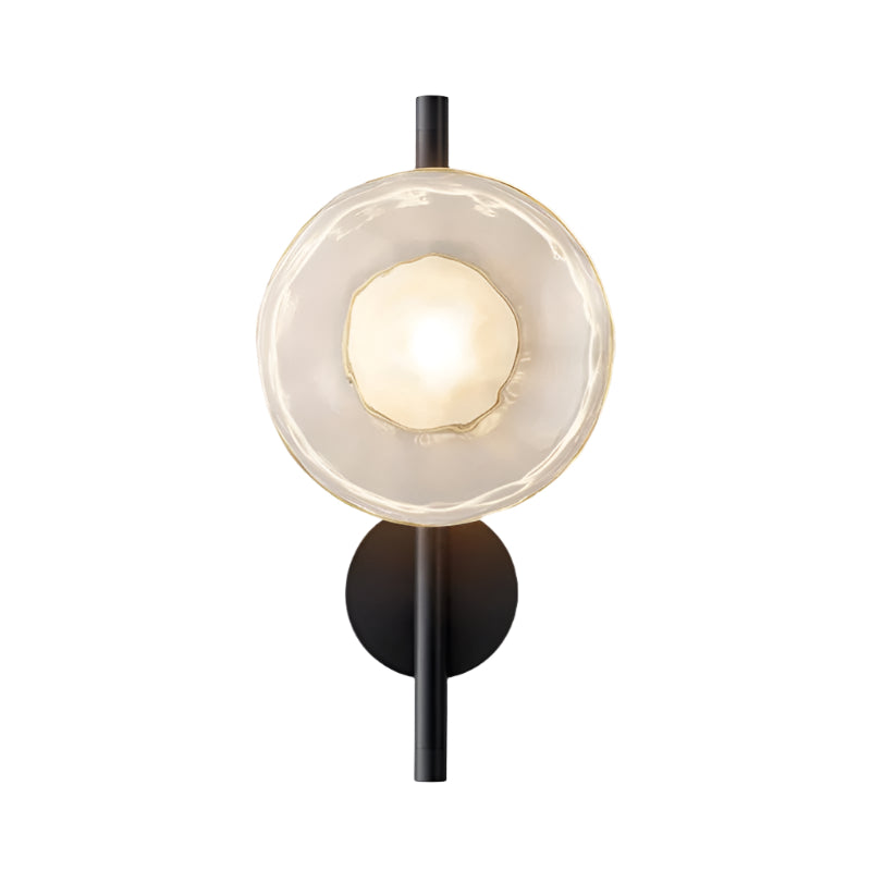 SUENTA Nordic Ceto Wandlampe aus Glas mit LED – Elegantes Design, 20 cm Schwarz Klar 38cm