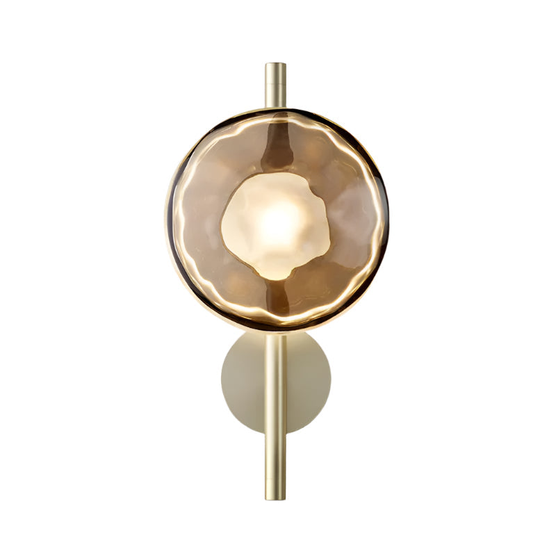 SUENTA Nordic Ceto Wandlampe aus Glas mit LED – Elegantes Design, 20 cm Gold Rauchig 38cm