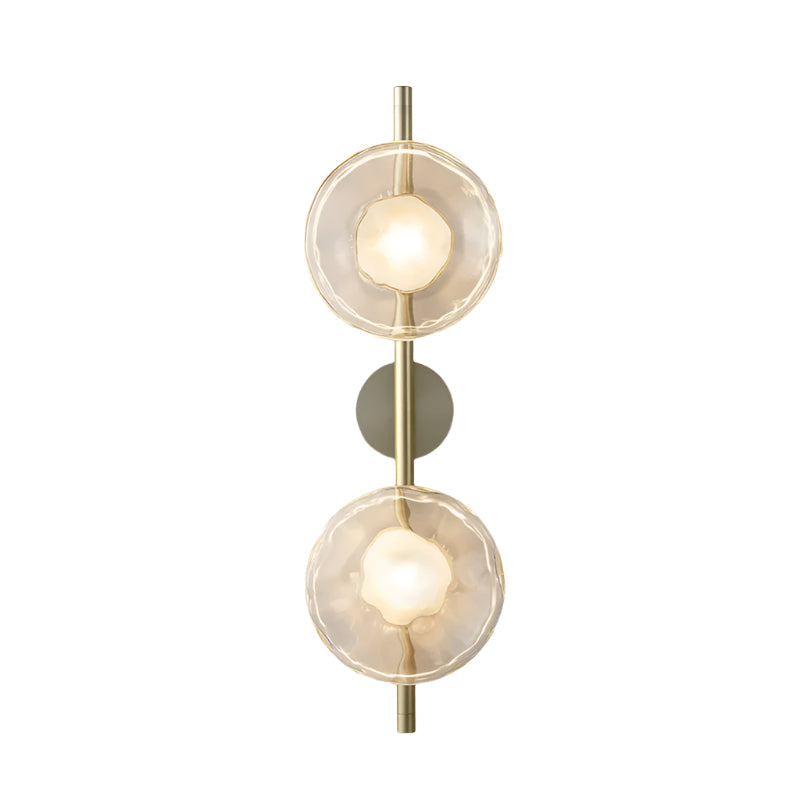 SUENTA Nordic Ceto Wandlampe aus Glas mit LED – Elegantes Design, 20 cm Gold Klar 65cm