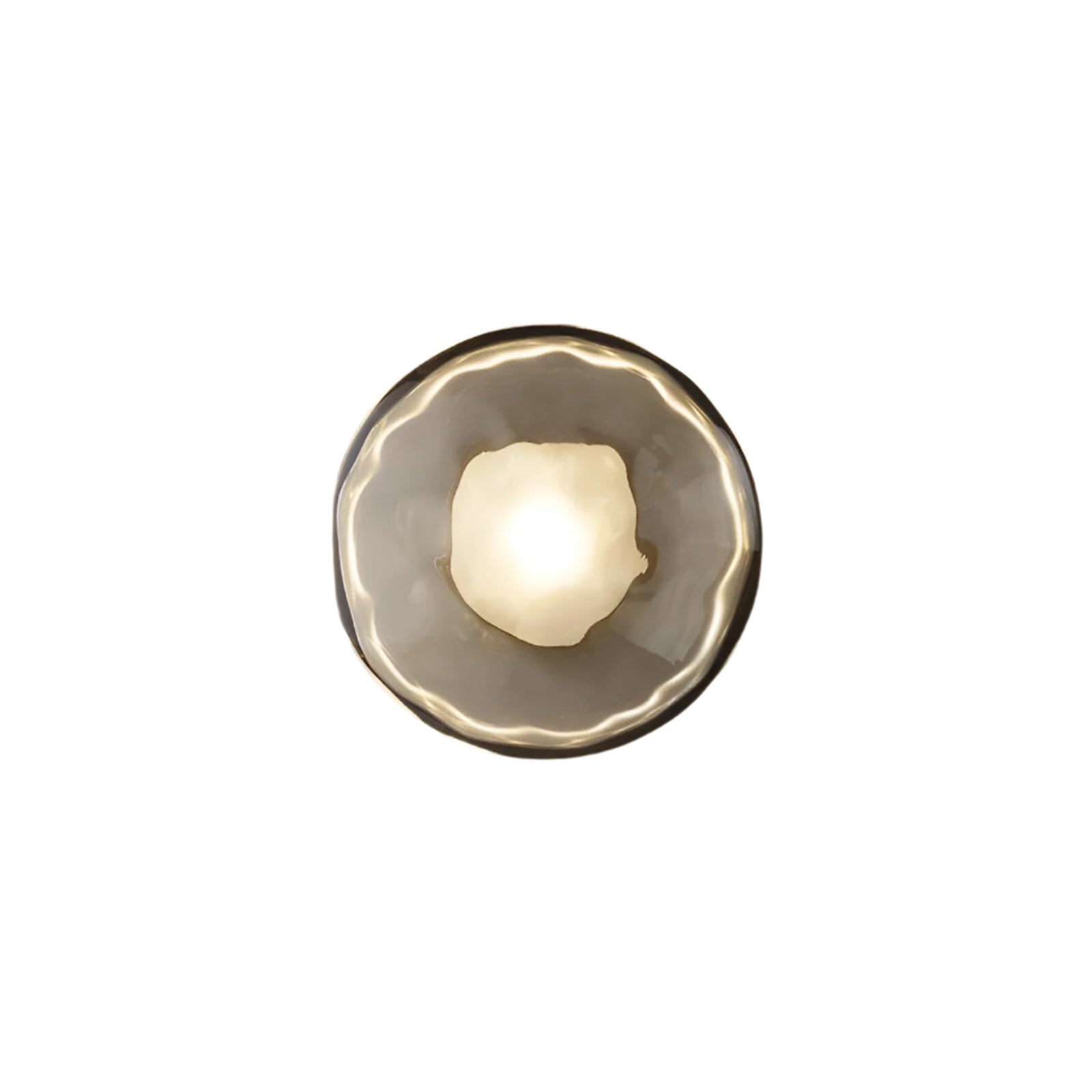 SUENTA Nordic Ceto Wandlampe aus Glas mit LED – Elegantes Design, 20 cm Gold Rauchig 20cm